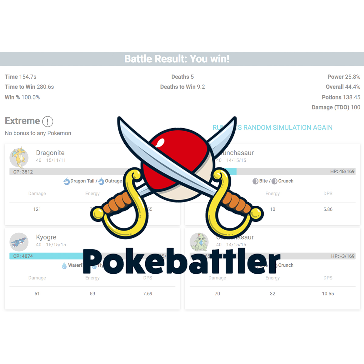 Pvp Simulator Pokemon Go Pokebattler