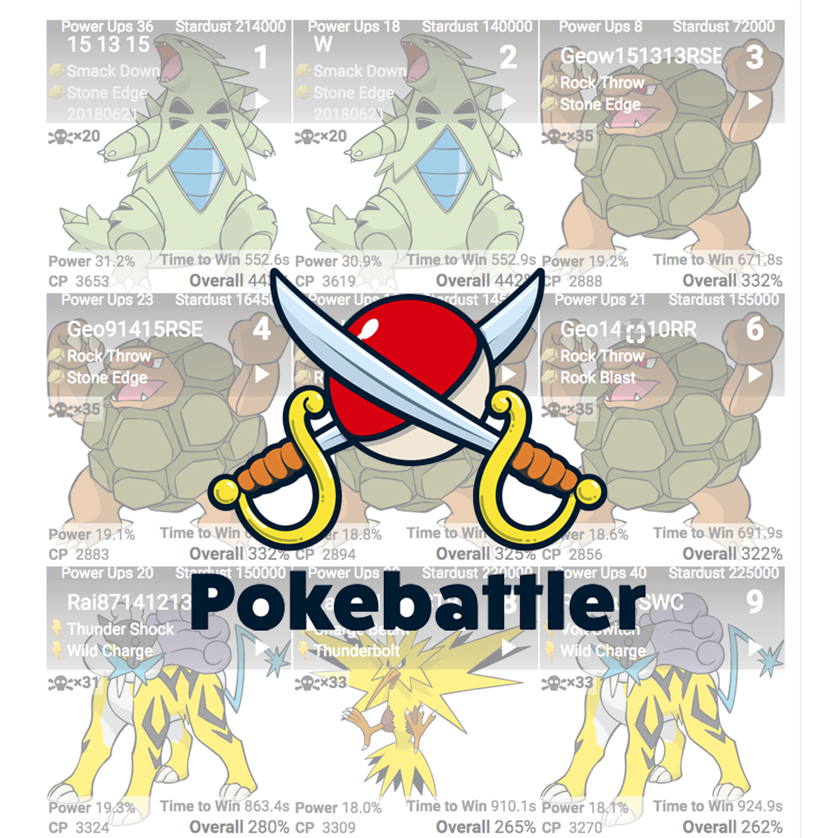 Voltorb Counters - Pokemon GO Pokebattler